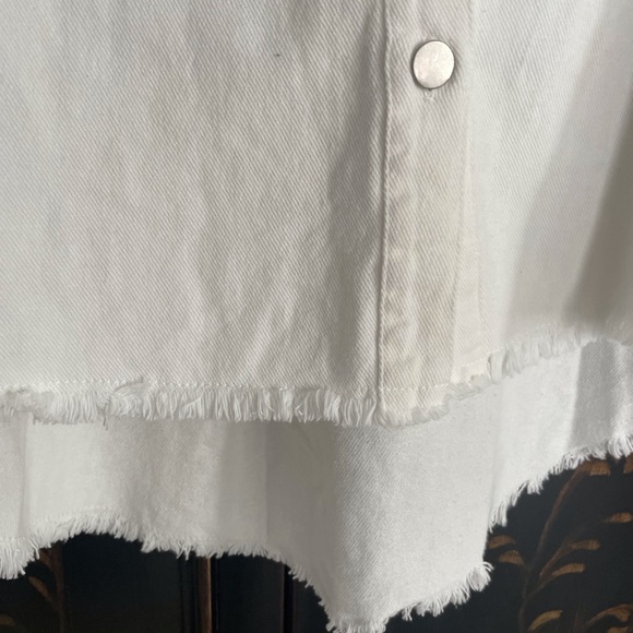 White and Turquoise Check Denim Top Jacket. Sm. Runs big - Picture 5 of 8